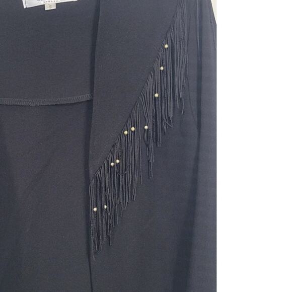 Oh My Love Kimono Black Fringe Size Small Cowgirl Western Boho Rock Goth Kimono - Picture 8 of 11
